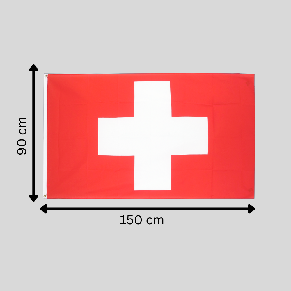 Schweiz-Flagge mit zwei Messing-Ösen