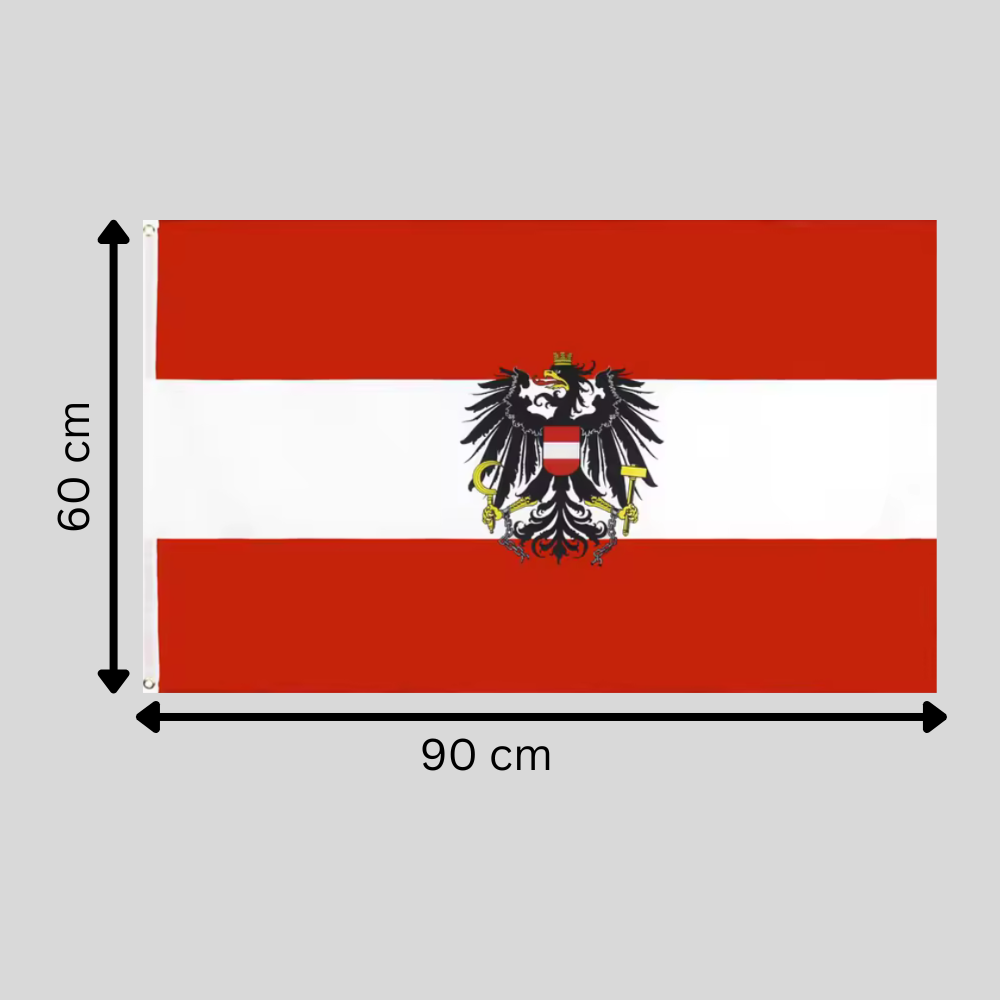 Österreich-Flagge mit zwei Messing-Ösen