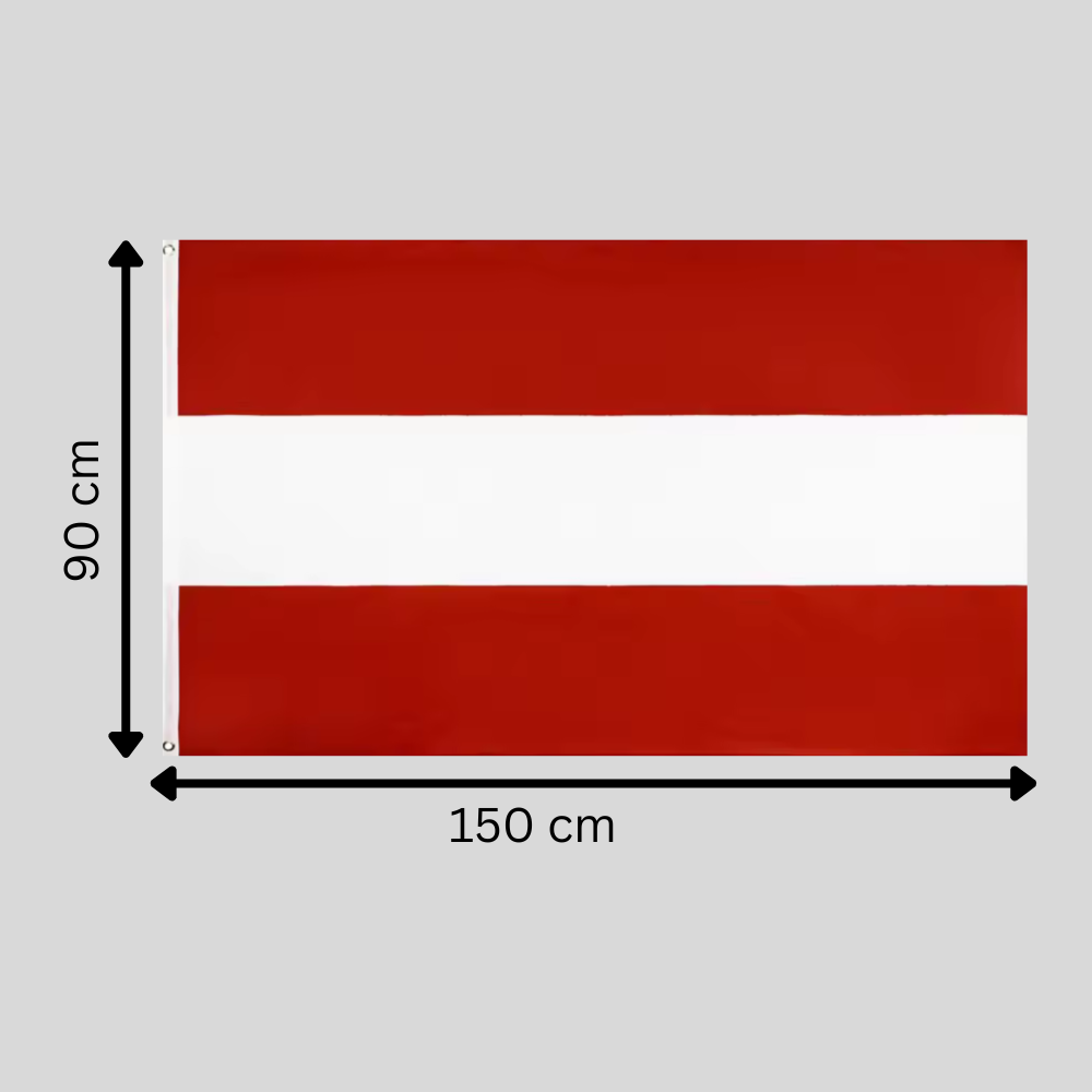 Österreich-Flagge mit zwei Messing-Ösen