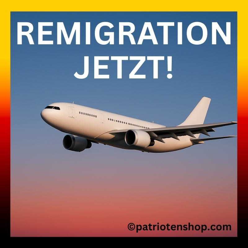 "Remigration Jetzt!": 10 - 300 Sticker (Premium-Qualität)