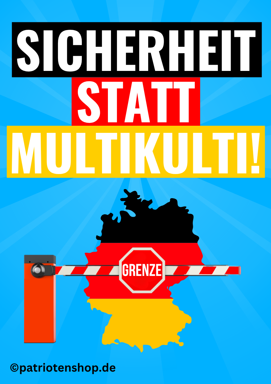 "Sicherheit statt Multikulti": 10 - 300 Sticker (Premium-Qualität)