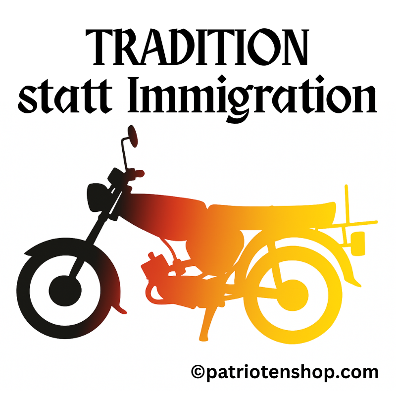 "Tradition statt Immigration": 10 - 300 Sticker (Premium-Qualität)