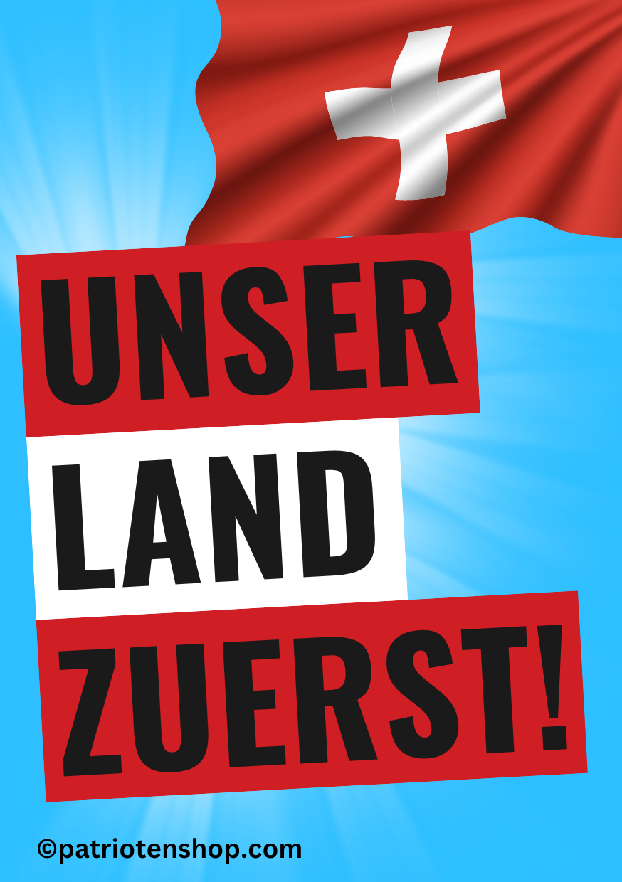 "Unser Land zuerst - Schweiz": 10 - 300 Sticker (Premium-Qualität)