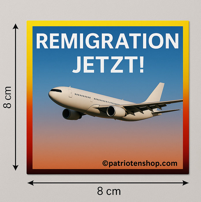 "Remigration Jetzt!": 10 - 300 Sticker (Premium-Qualität)