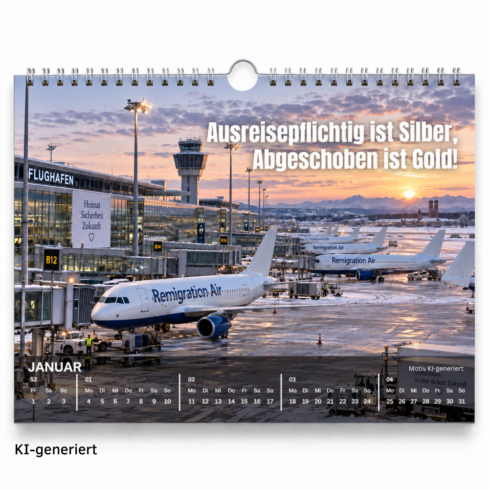 STRENG Limitiert: "12 Monate Deutschland - Aber Normal" Kalender 2027 A3/A4
