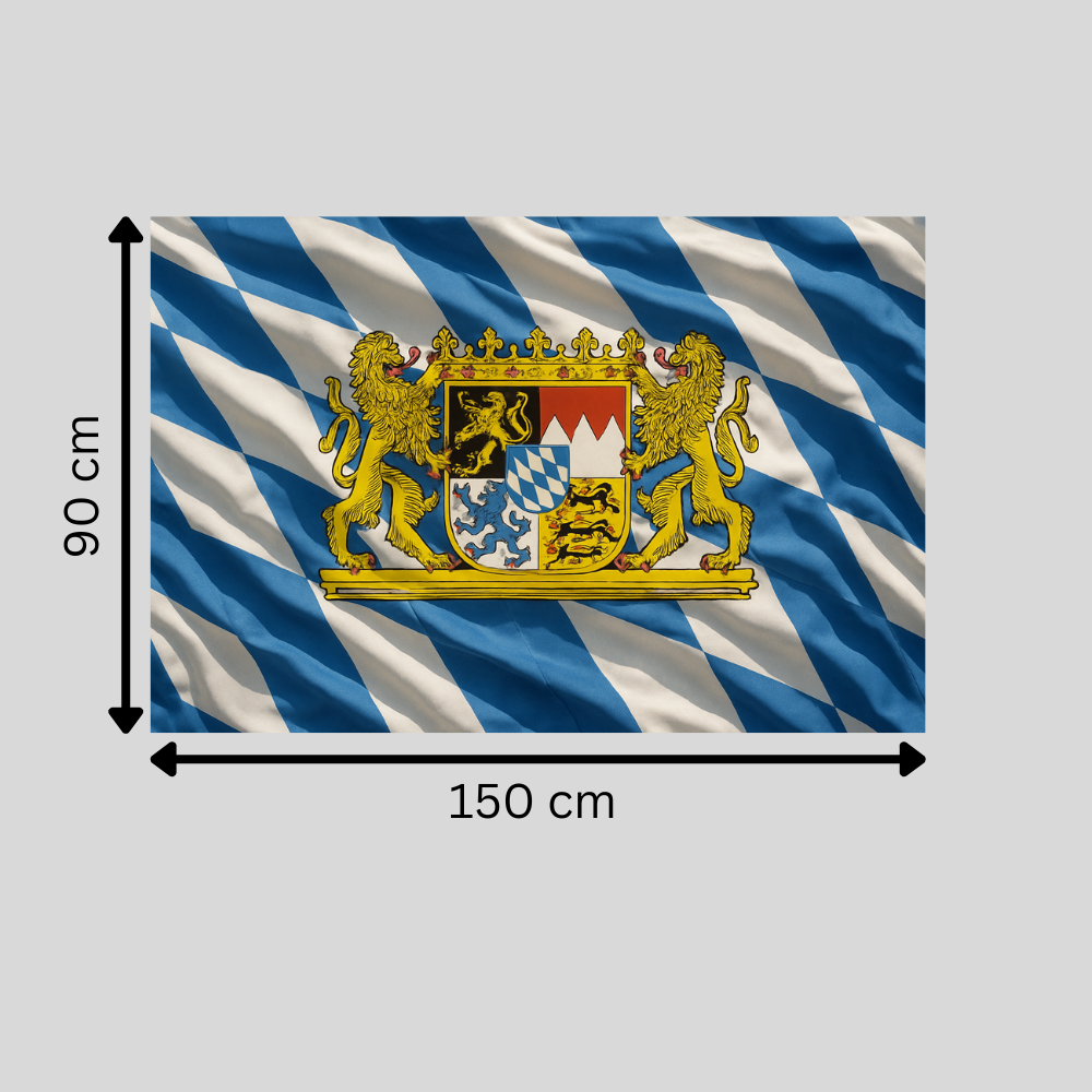 Bayerische Flagge mit zwei Messing-Ösen