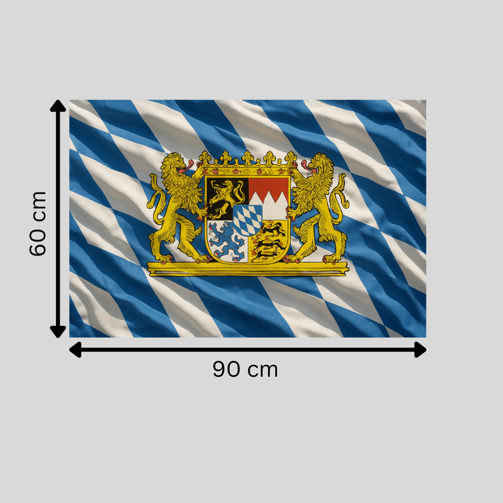 Bayerische Flagge mit zwei Messing-Ösen