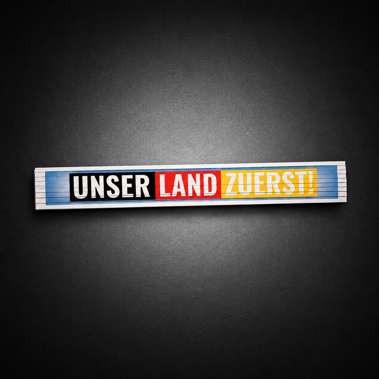 Zollstock / Meterstab 2m "Unser Land zuerst" Deutschlandfarben