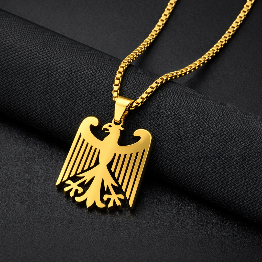 XXL STOLZ-Kette nur Deutschland-Adler (5cm Anhänger) | 🐣 Oster-Aktion