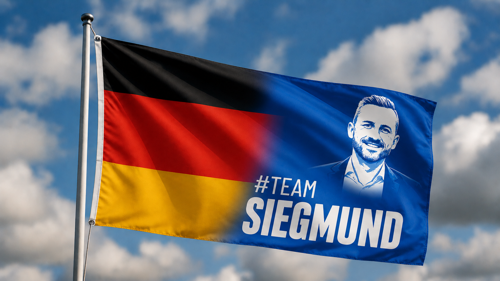 #TeamSiegmund Flagge | 90x60cm oder 150x90cm mit 4 Ösen