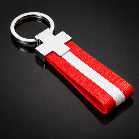Schlüsselanhänger Österreich Flagge Stoff Rot-Weiß-Rot