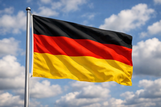 Deutschland-Flagge mit zwei Messing-Ösen