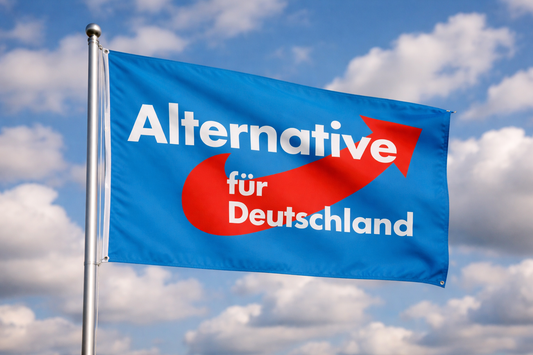AfD-Flagge Alternative für Deutschland mit vier Messing-Ösen