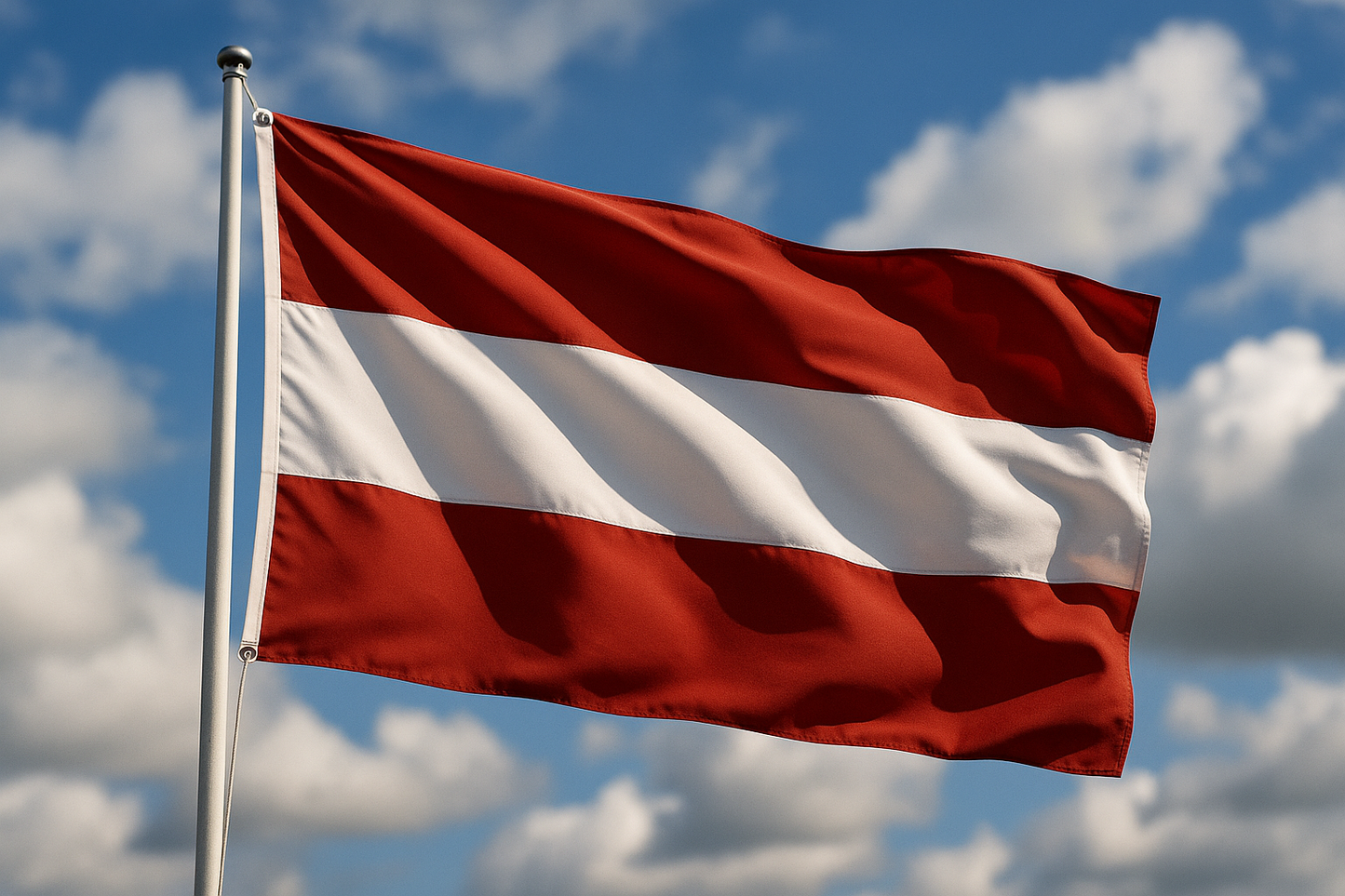 Österreich-Flagge mit zwei Messing-Ösen