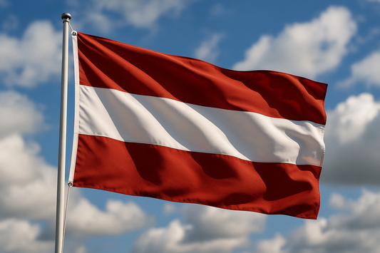 Österreich-Flagge mit zwei Messing-Ösen
