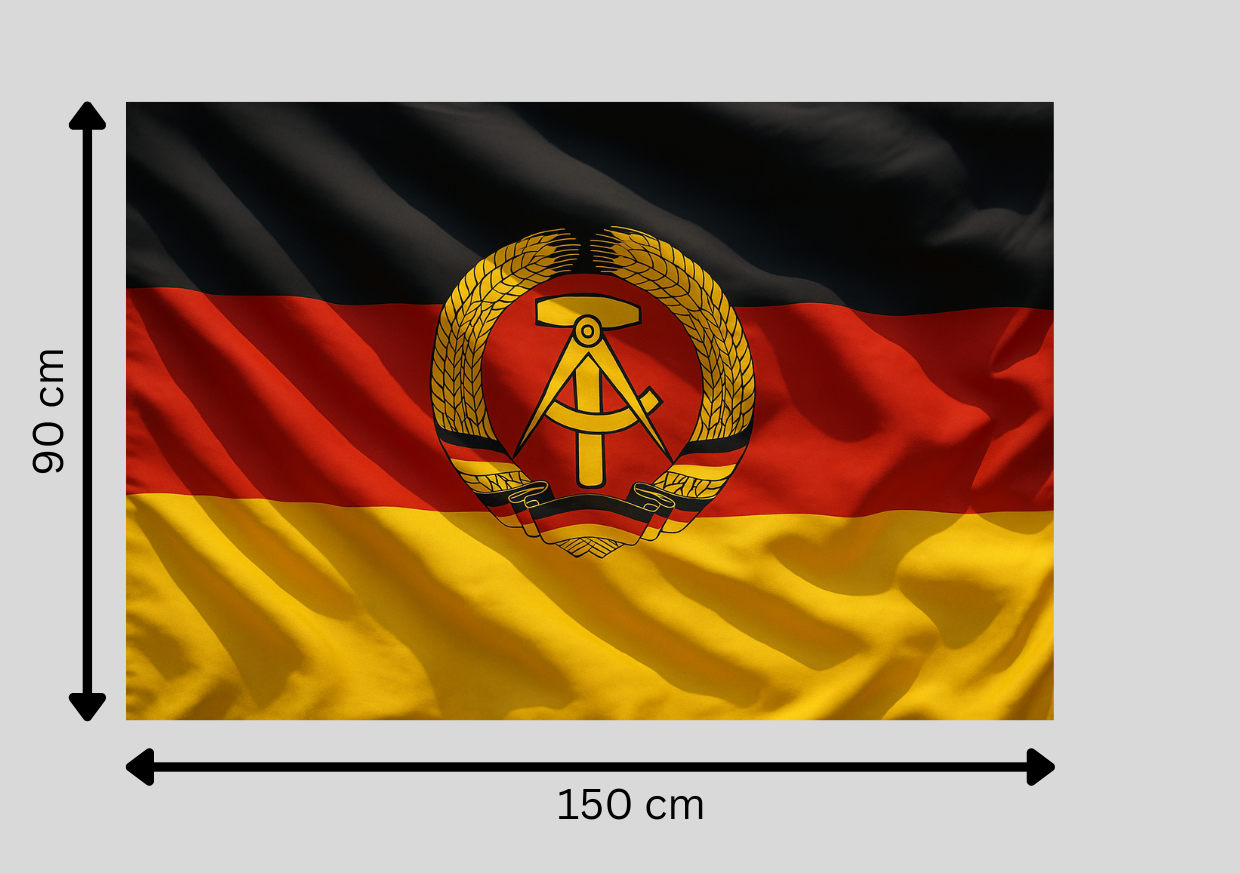 DDR-Flagge mit zwei Messing-Ösen
