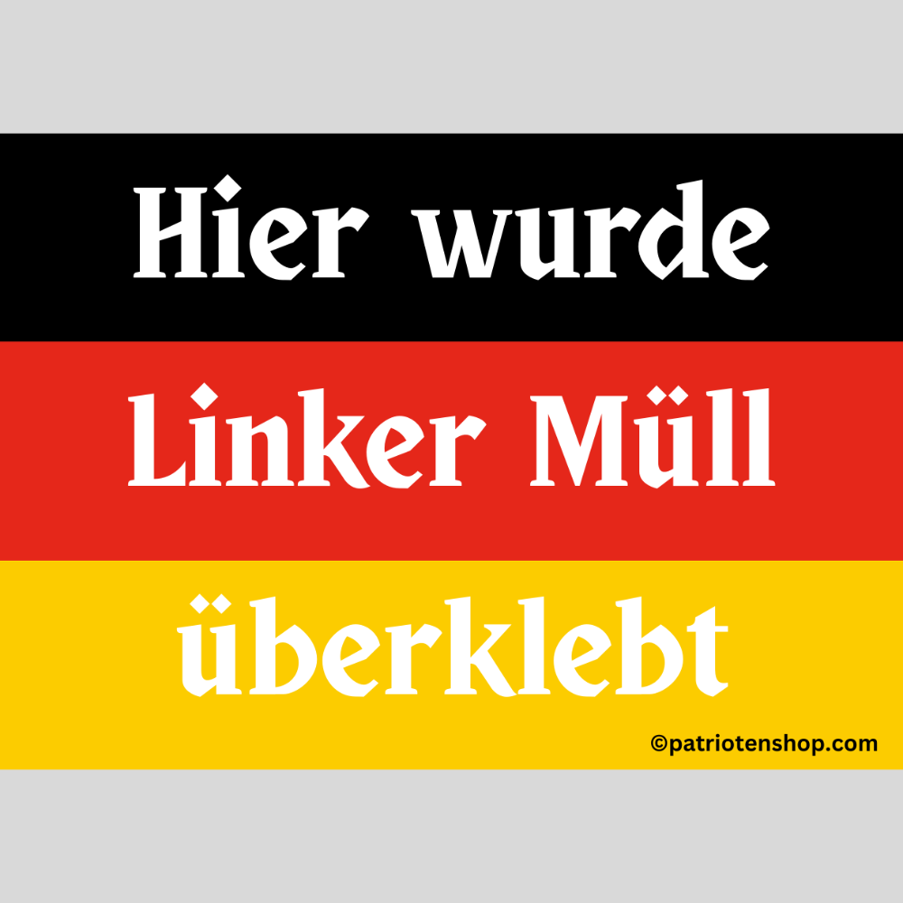 "Hier wurde linker Müll überklebt": 10 - 300 Sticker (Premium-Qualität)