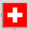Schweizer Flagge 8x8cm : 10 - 300 Sticker (Premium-Qualität)