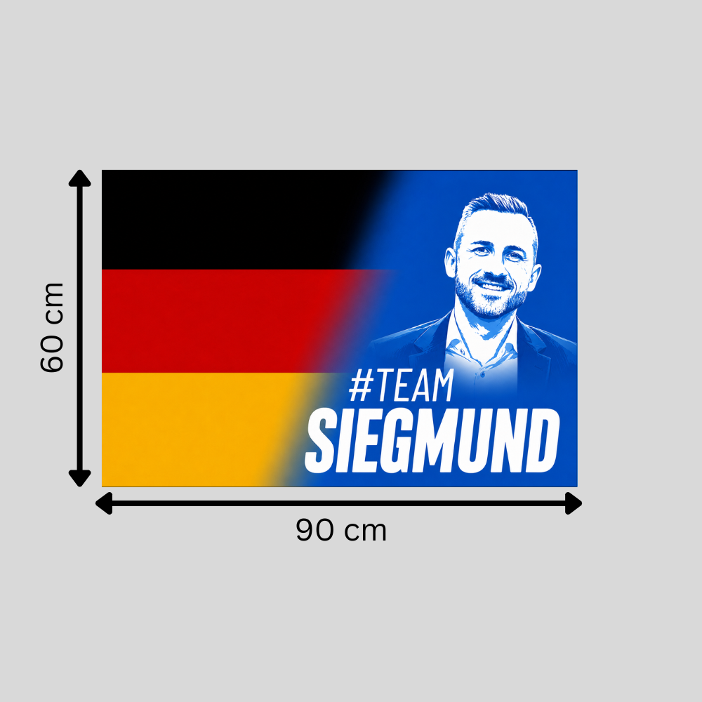 #TeamSiegmund Flagge | 90x60cm oder 150x90cm mit 4 Ösen