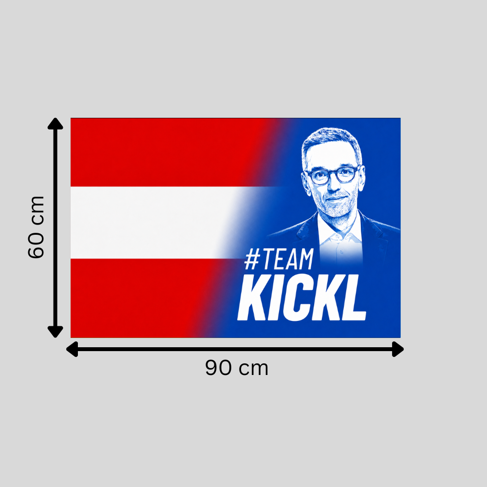 NEU: #TeamKickl Flagge | 90x60cm oder 150x90cm mit 4 Ösen