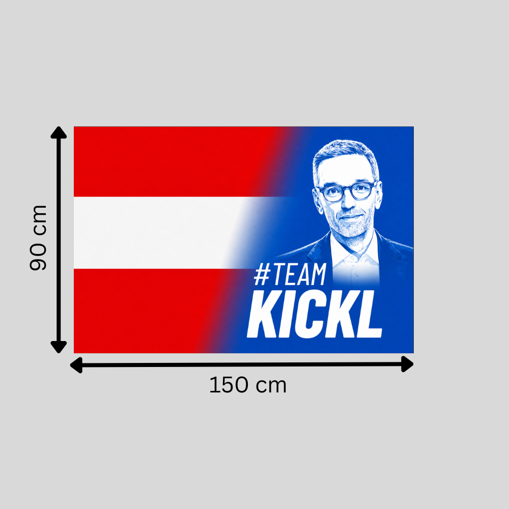 NEU: #TeamKickl Flagge | 90x60cm oder 150x90cm mit 4 Ösen