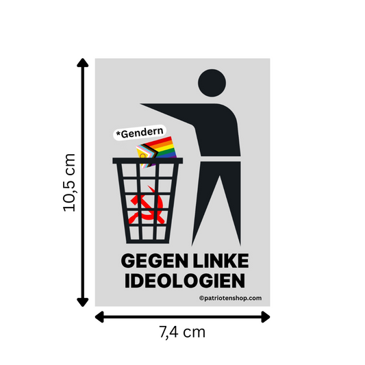 "Gegen Linke Ideologien": 10 - 300 Sticker (Premium-Qualität)