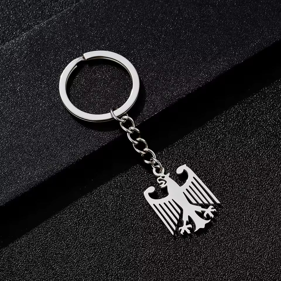 Deutschland-Adler Schlüsselanhänger silber/gold