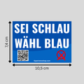 "Sei schlau wähl Blau": 10 - 300 Sticker (Premium-Qualität)