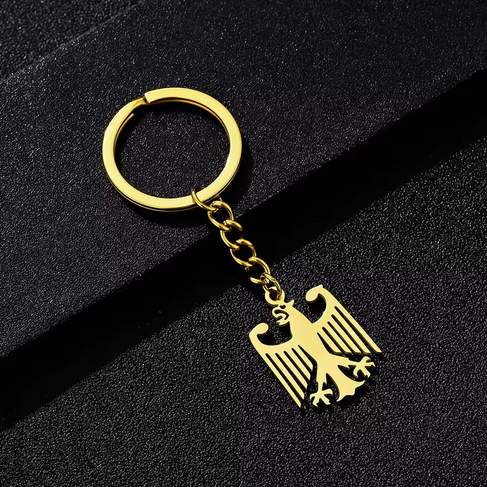 Deutschland-Adler Schlüsselanhänger silber/gold