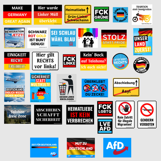 33er Paket/ALLE Motive + 3 AfD-Sticker (165 - 3.300 Stück)