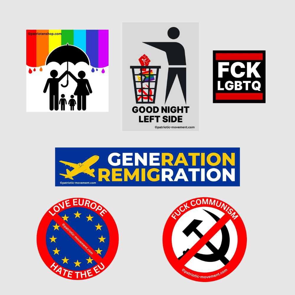 Package of 6 international Stickers (30 - 600 pieces)