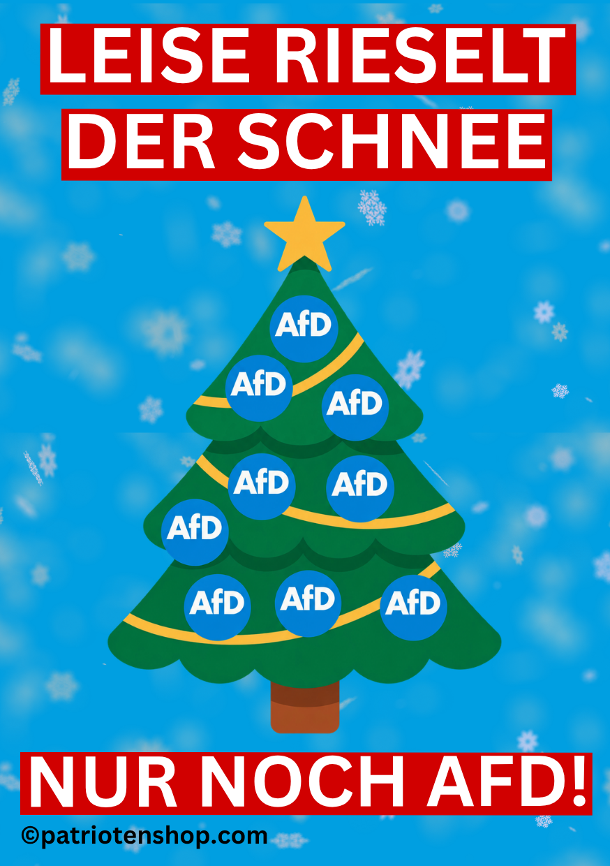 "Leise rieselt der Schnee - Nur noch AfD!": 10 - 300 Sticker (Premium-Qualität)