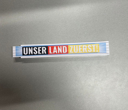 Zollstock / Meterstab 2m "Unser Land zuerst" Deutschlandfarben