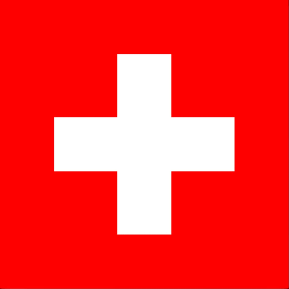 Schweizer Flagge 8x8cm : 10 - 300 Sticker (Premium-Qualität)