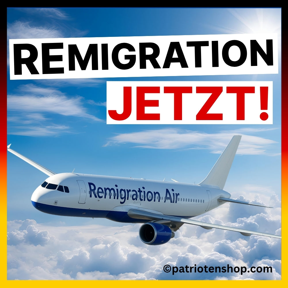 "Remigration Jetzt!": 10 - 300 Sticker (Premium-Qualität, verbessertes Design)